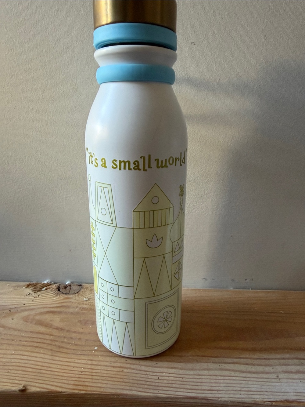 Color changing  "it's a small world" water Bottle. Color changes when filled